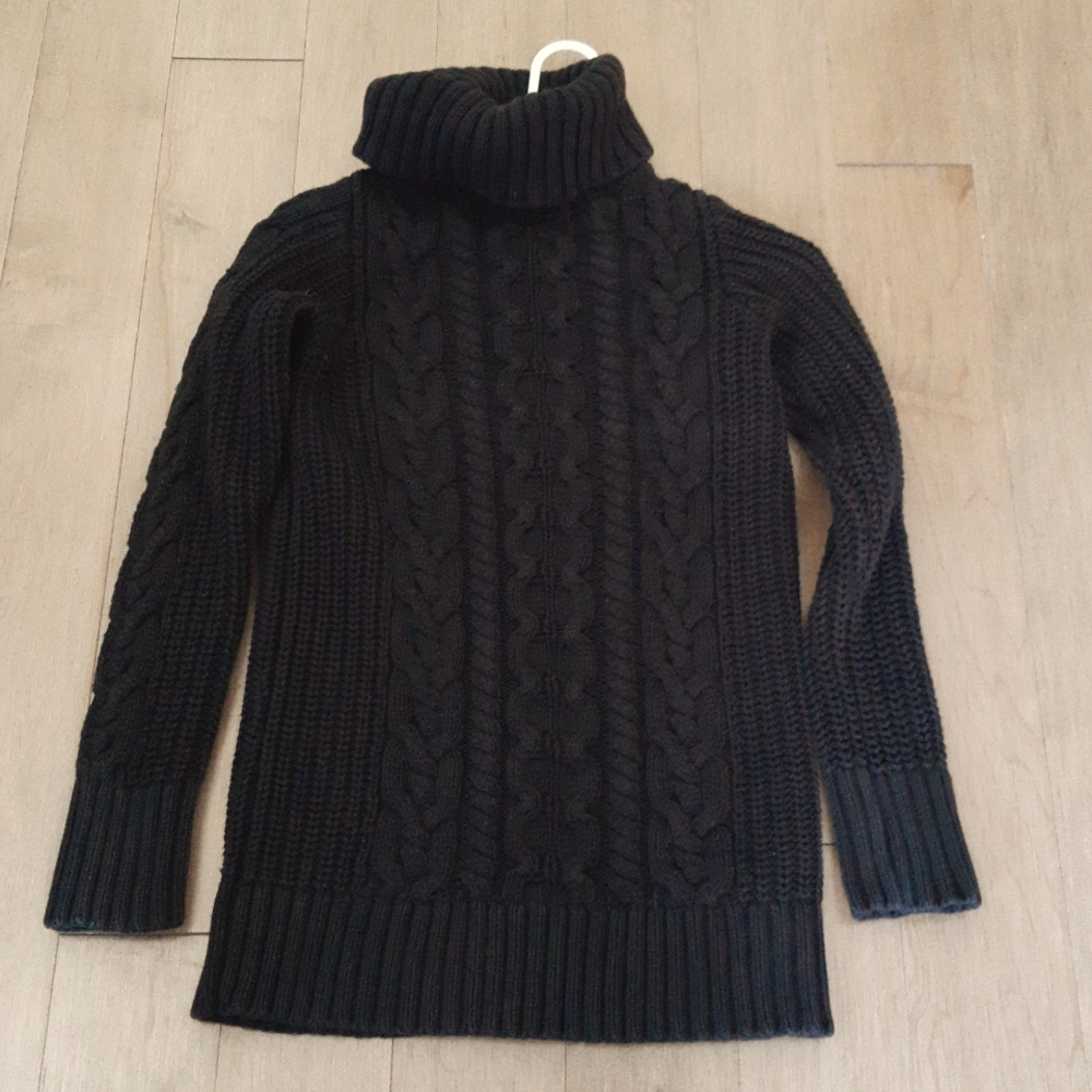 Gap black chunky knit turtleneck sweater